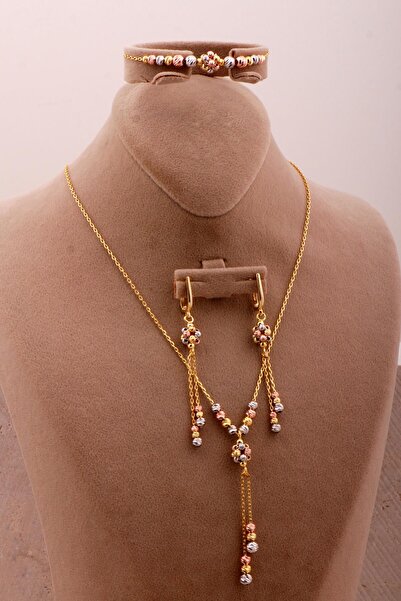 Sümer Telkari Tasarım Renkli Dorissa Toplu Gümüş Set 2733