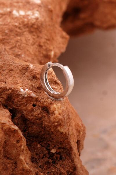 Sümer Telkari Gümüş 12 Mm Rodyumlu Halka Erkek Küpesi 6902