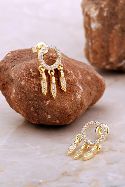 Sümer Telkari Düş Kapanı Altın Kaplama Gümüş Küpe 6944