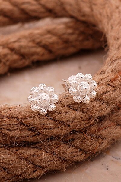 Sümer Telkari Papatya Telkari Gümüş Küpe 6830