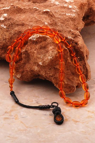 Sümer Telkari Master Work - Clamping Amber and Kazaziye Embroidered Silver Rosary 360