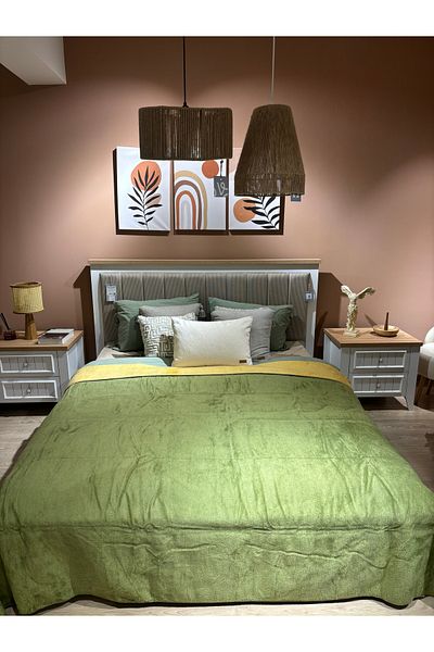 Sesli Bohemhouse Double Sided Plain Cotton Blanket - 2000Gr, 200X220Cm, Thick Soft