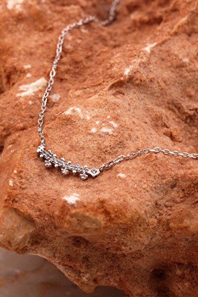 Sümer Telkari Ritim Tasarım Mini Rodyumlu Gümüş Kolye 8024