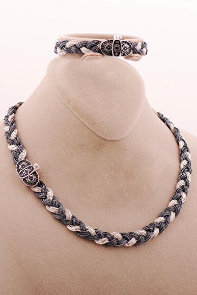 Sümer Telkari Mardin Güneşi Hasır Örgü 925 Ayar Gümüş Set 2724