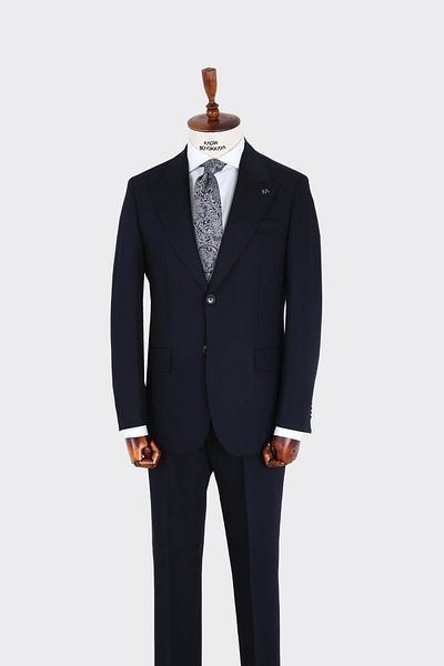 Kadir Büyükkaya Swallow Collar Two Buttons Men's Suit-Kax1340S