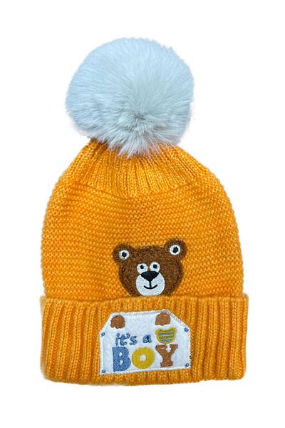 LİNOTTİ 1300 Model Patterned Boy Bear Baby Beanie