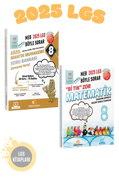 SİNAN KUZUCU YAYINLARI Sinan Kuzucu 8. Sınıf 2025 LGS Bi Tık Zor Matematik ve...
