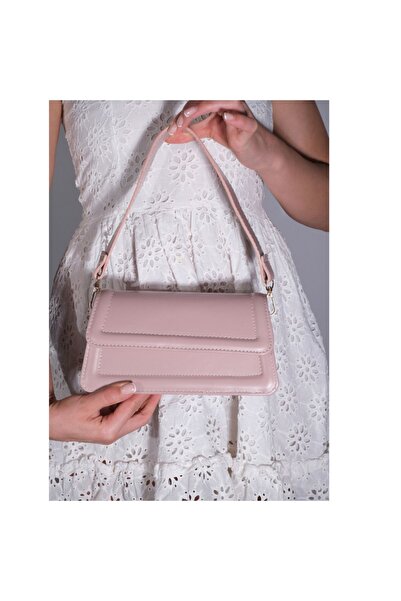 Butik Powder Pink Women's Bag - Crossbody, Arm and Shoulder Cover, Serena Model