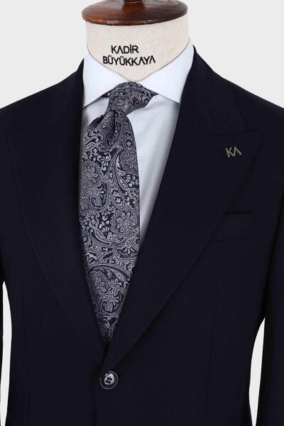 Kadir Büyükkaya Kırlangıç Yaka İki Düğmeli Erkek Takım Elbise-KAX1340S