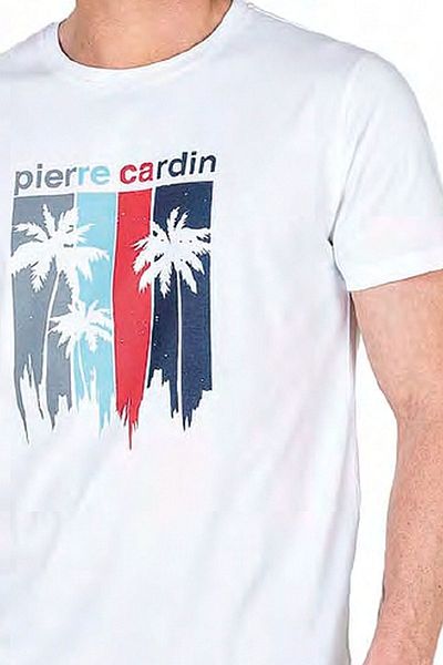 Pierre Cardin 6041 Ανδρικό κοντομάνικο χτενισμένο βαμβακερό σετ πιτζάμα-λευκό