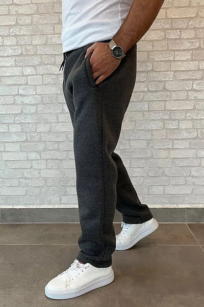 MİSHAR İTALİA Ανδρικό φούτερ με τρεις κλωστές Anthracite Raised