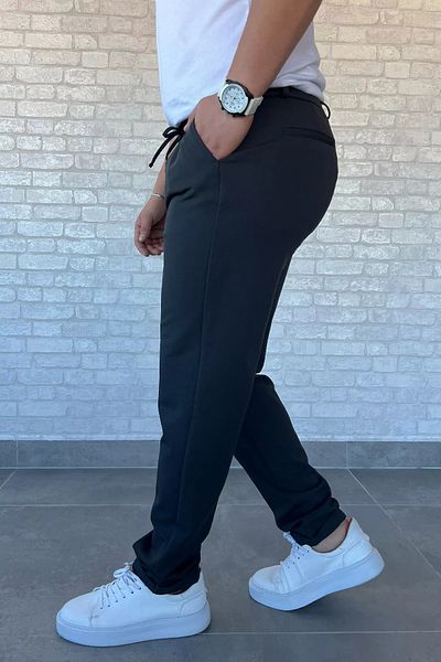 MİSHAR İTALİA Καπνιστό ανδρικό παντελόνι Jogger με ελαστική μέση διπλό πόδι