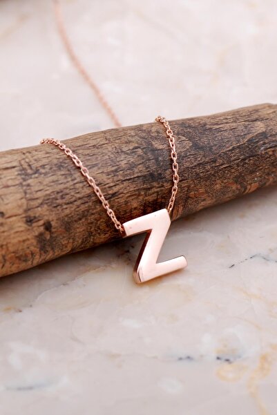 Sümer Telkari Z Harfi Rose Gümüş Kolye 7917