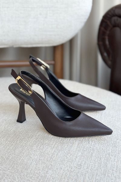 GOFFSHOES Кафяви дамски обувки с остър ток Ovis