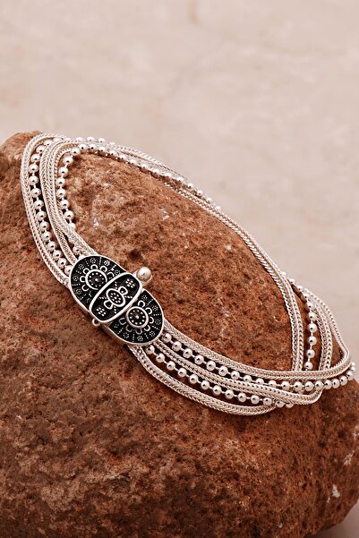 Sümer Telkari Mardin Güneşi Hasır Elişi Tasarım 925 Ayar Gümüş Bileklik 4311