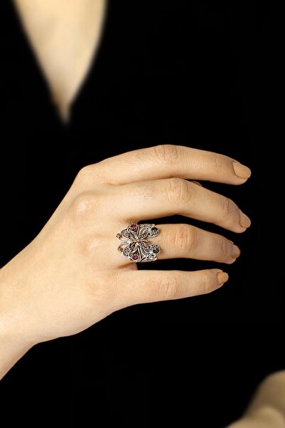 Sümer Telkari Telkari İşlemeli Kelebek Tasarım Gümüş Yüzük 2501