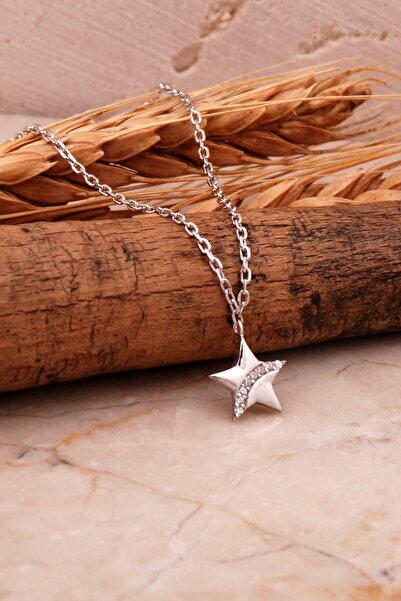 Sümer Telkari Yıldız Mini Rodyumlu Gümüş Kolye 7984