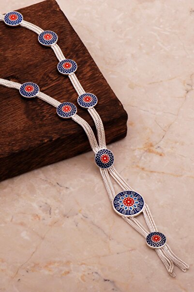 Sümer Telkari Anadolu Motifli Mineli Hasır Elişi Tasarım Gümüş Set 2674