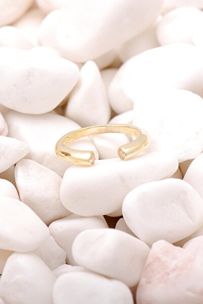 Sümer Telkari Çift Başlıklı Tasarım Altın Yaldızlı Gümüş Yüzük 3512