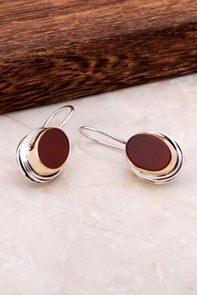 Sümer Telkari Akik El Yapımı Gümüş Tasarım Küpe 4888