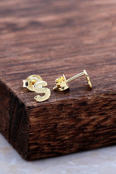 Sümer Telkari S Harfi Altın Kaplama Gümüş Küpe 5998