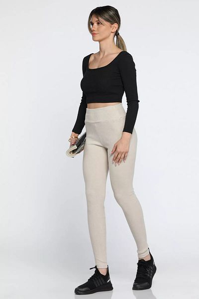 GÜLSELİ Stone Women's High Waist Ribbed Trousers