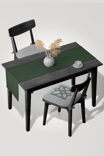 MARİTSA Runner - Seria texturată din catifea Verde închis Husă fără griji (FĂ...