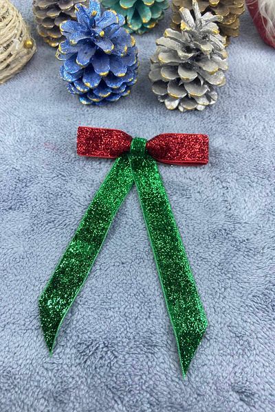 Hobigram Collet Clasp Red Green Lurex 2024 New Year's Concept Hair Clip Collet Clasp