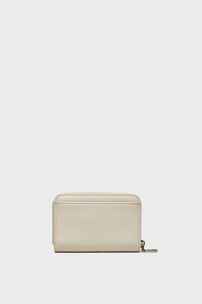 Calvin Klein Women's Beige Wallet - Brand Lettering, Logo Pattern, Zipper K60K 612255 -Acf