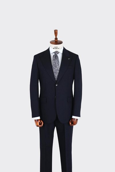 Kadir Büyükkaya Swallow Collar Two Buttons Men's Suit-Kax1340S