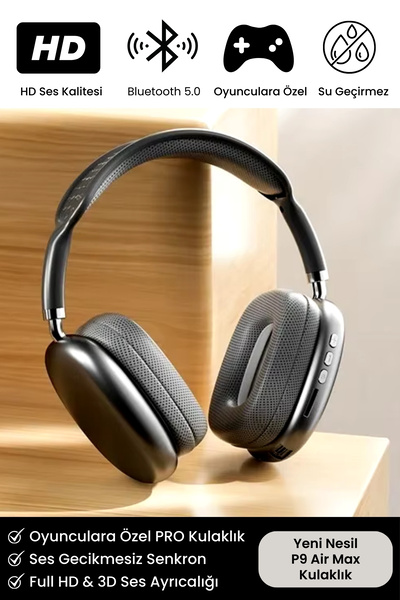 Noriyen P9 Air Max Gaming Premium Mikrofonlu Kablosuz Ios Android Uyumlu 5.0 ...