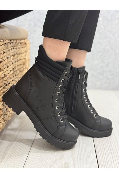Wickers 2157 Cizme cu toc scurt din piele neagră Wickers
