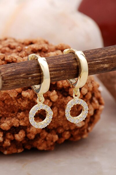 Sümer Telkari Halka Altın Yaldızlı Tasarım Gümüş Küpe 5448