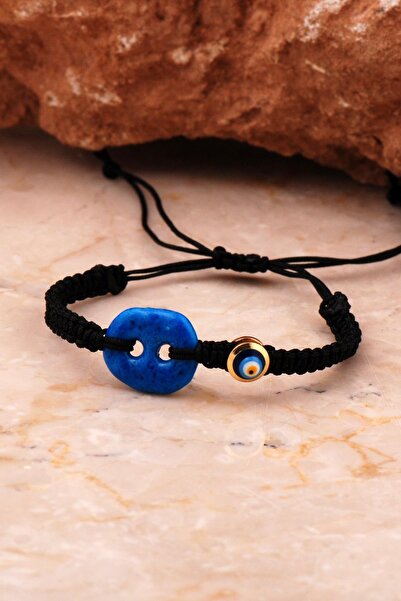 Sümer Telkari Süryani Nazar Boncuğu Siyah Makrome Bileklik 4638