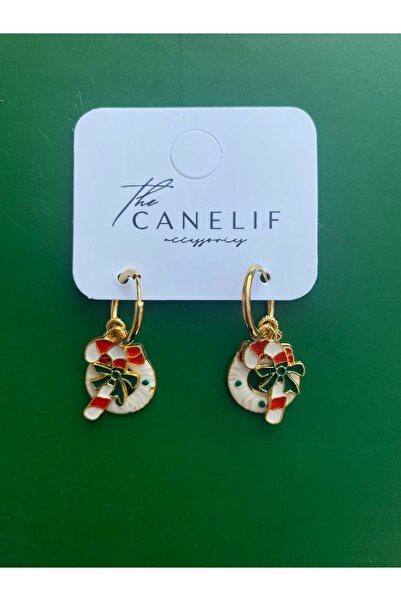 Yeni Yıl Temalı Çelik Halkalı Charm’lı Küpe