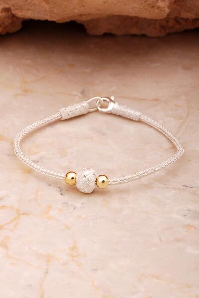 Sümer Telkari Kazaziye İşlemeli Elişi Altın Kaplama Toplu Gümüş Bileklik 4401