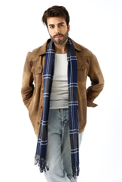 kdm kadim tekstil Erkek Ekose Desenli Atkı