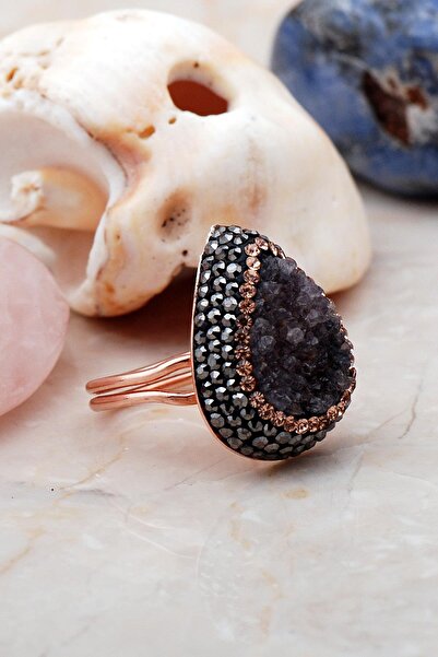 Sümer Telkari Ametist Taşlı Rose Gümüş Yüzük 3149