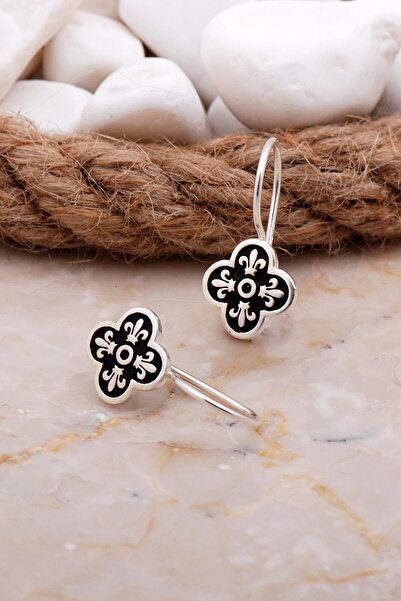 Sümer Telkari Yonca Desenli Elişi Gümüş Küpe 5936