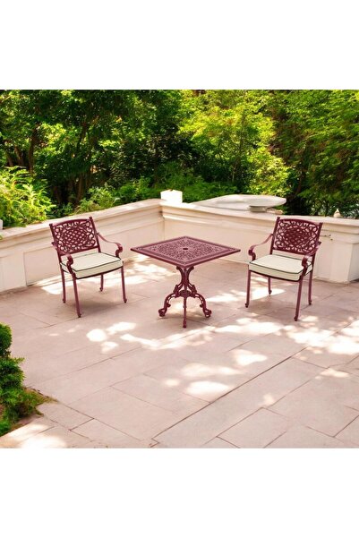 ReHome Helen Kırmızı Döküm Masa ve Sandalye Seti | Rehome