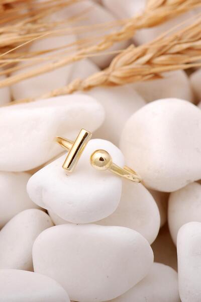 Sümer Telkari Toplu Tasarım Altın Yaldızlı Ince Gümüş Yüzük 3307