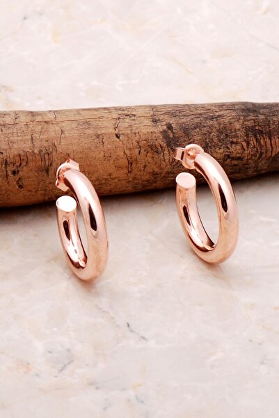 Sümer Telkari Bombeli 22 Mm Rose Gümüş Halka Küpe 5225