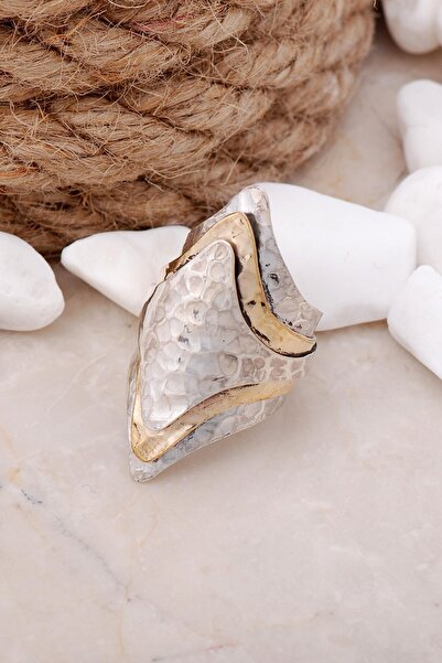 Sümer Telkari Çekiç Dövme Elişi Mekik Gümüş Yüzük 3328