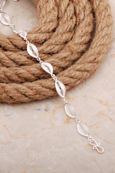 Sümer Telkari Midyat Telkari Sanatı İşlemeli Elişi Gümüş Bileklik 4678