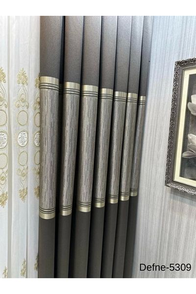 NİVEMESHOME Nivemeshome Laurel Soil Ft614166 5309 1/3 Close Pleated Background Curtain Apm