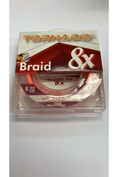 Tornado 8 X Braid Orange 0.12mm 150m - 10.80kg Orange 1pc