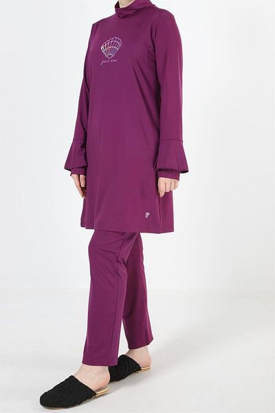 Plistre 2159_printed Boneli Full Covered Lycra 3-Piece Hijab Swimsuit
