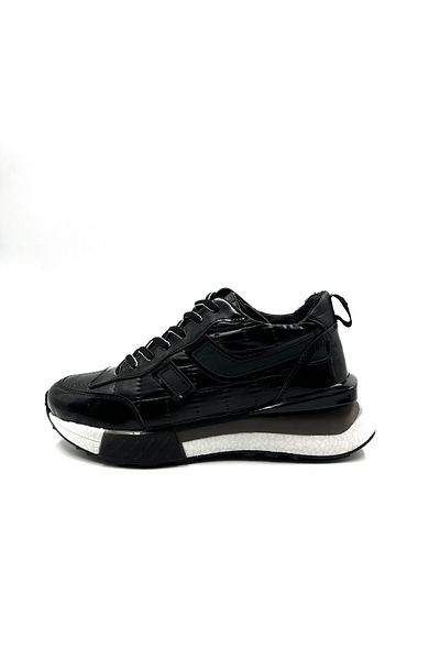 MARCOMEN 18344 Casual ανδρικά μαύρα λουστρίνια αθλητικά παπούτσια
