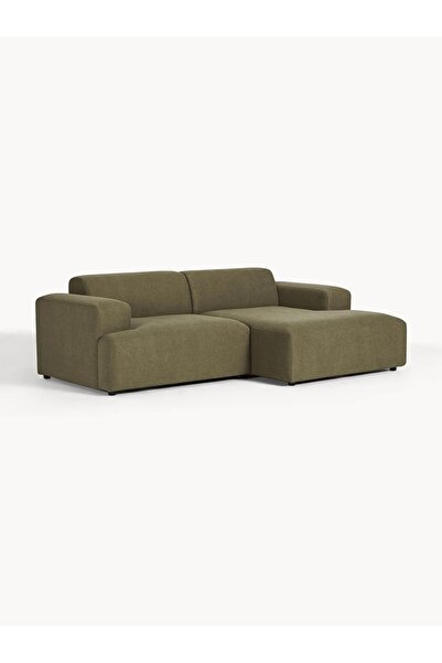 S Home Design Concept Molly Mini 2 Modül Kanepe Köşe Koltuk, Sağ Köşe, Keten Yağ Yeşili