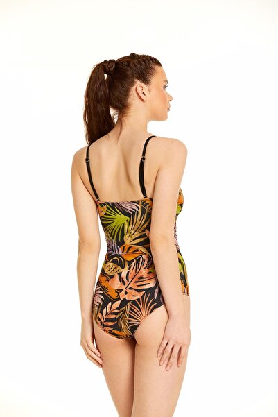 Argento Yaprak Desen Straplez Mayo